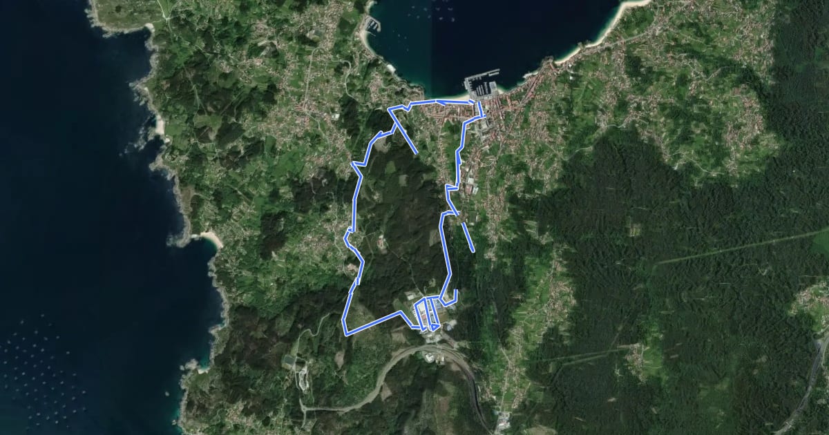 Маршрут Ruta dos Pazos на спутниковом снимке
