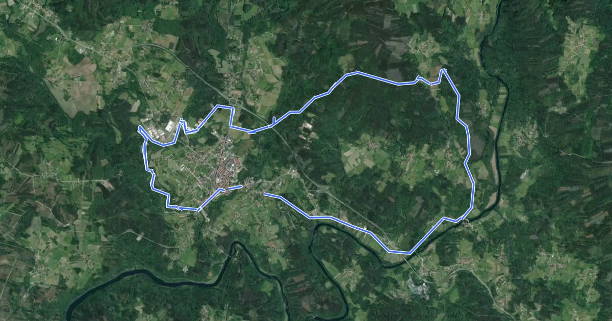 Маршрут Ruta dos Tres Pazos на спутниковом снимке