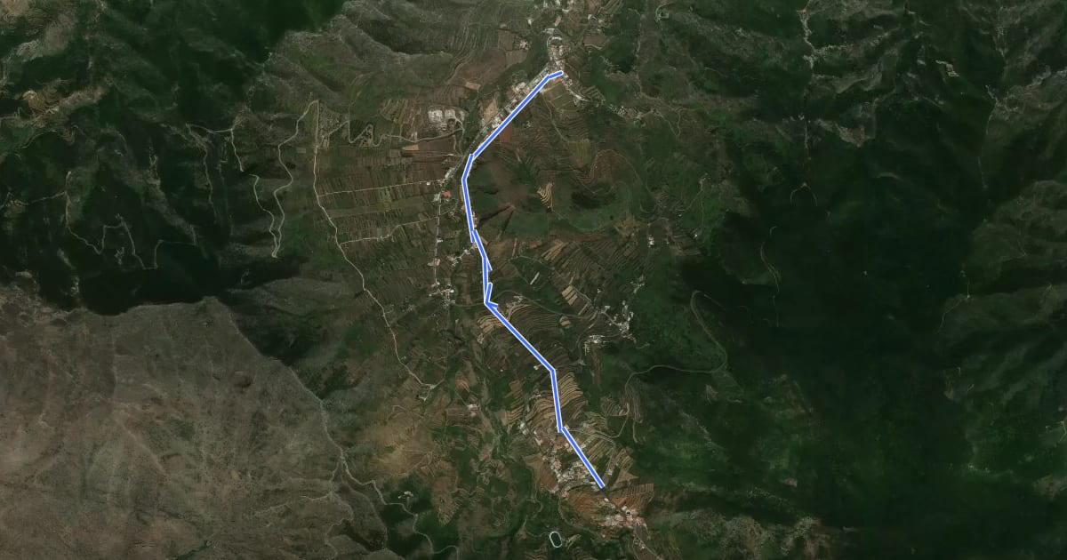 Маршрут Ruta El Palmar- Las Portelas на спутниковом снимке
