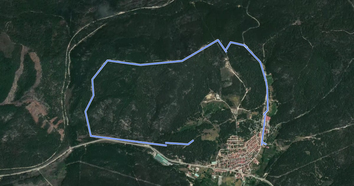 Маршрут Ruta Los Llanos на спутниковом снимке
