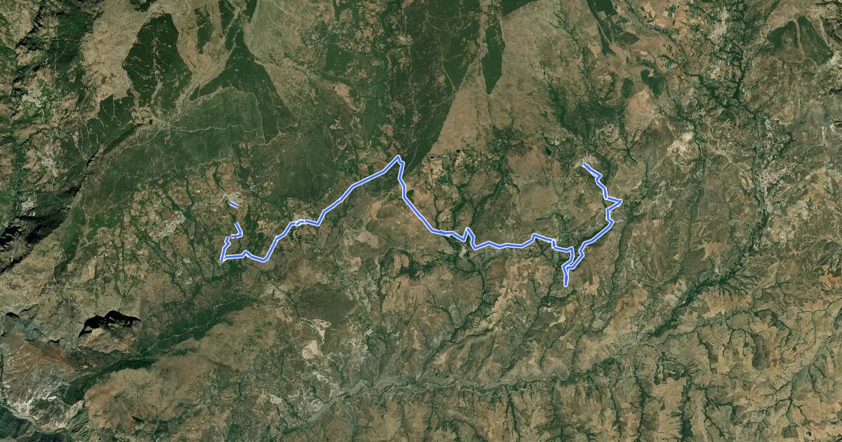 Маршрут Ruta Medieval de la Alpujarra на спутниковом снимке