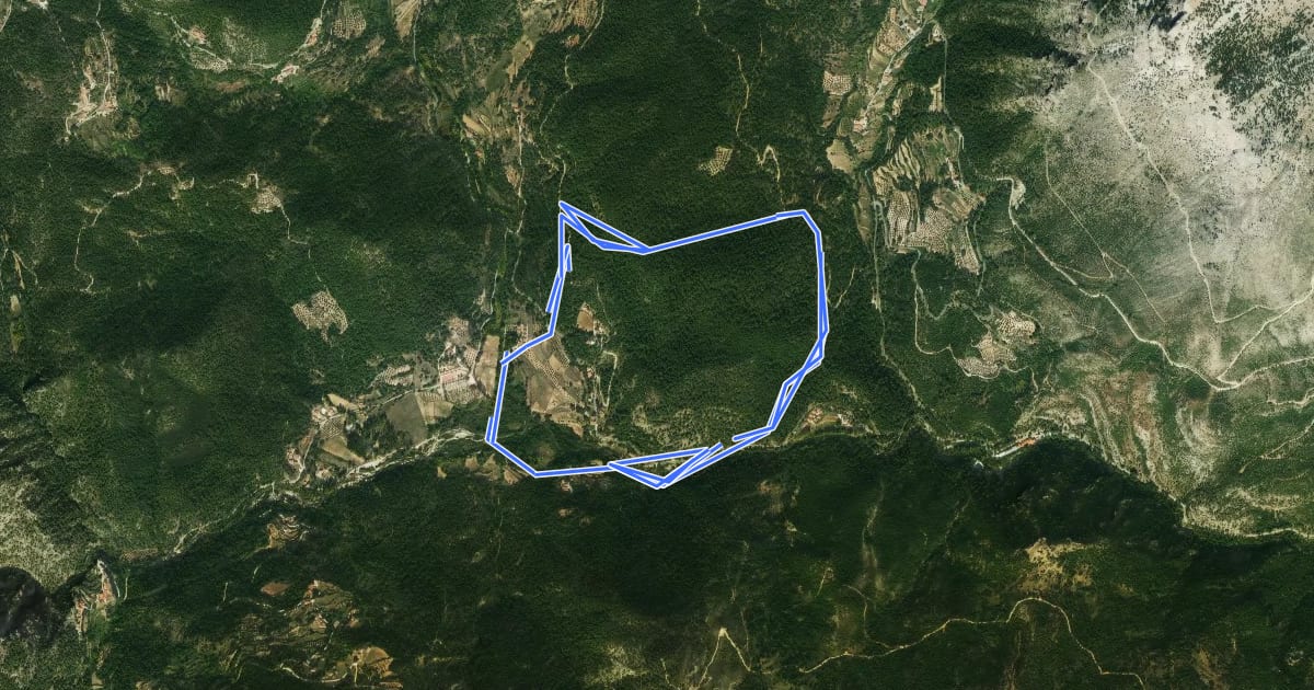 Маршрут Ruta Micológica Loma del Villar на спутниковом снимке