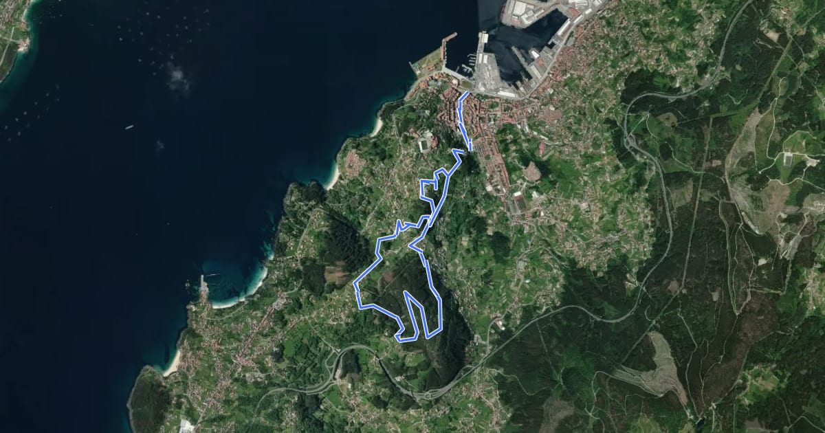 Маршрут Ruta Monte Penizas на спутниковом снимке