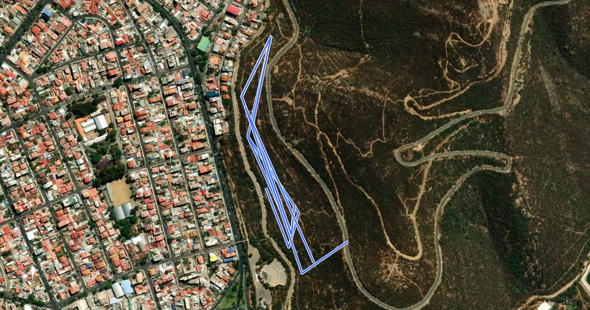 Маршрут Ruta MTB Cerro San Pedro на спутниковом снимке