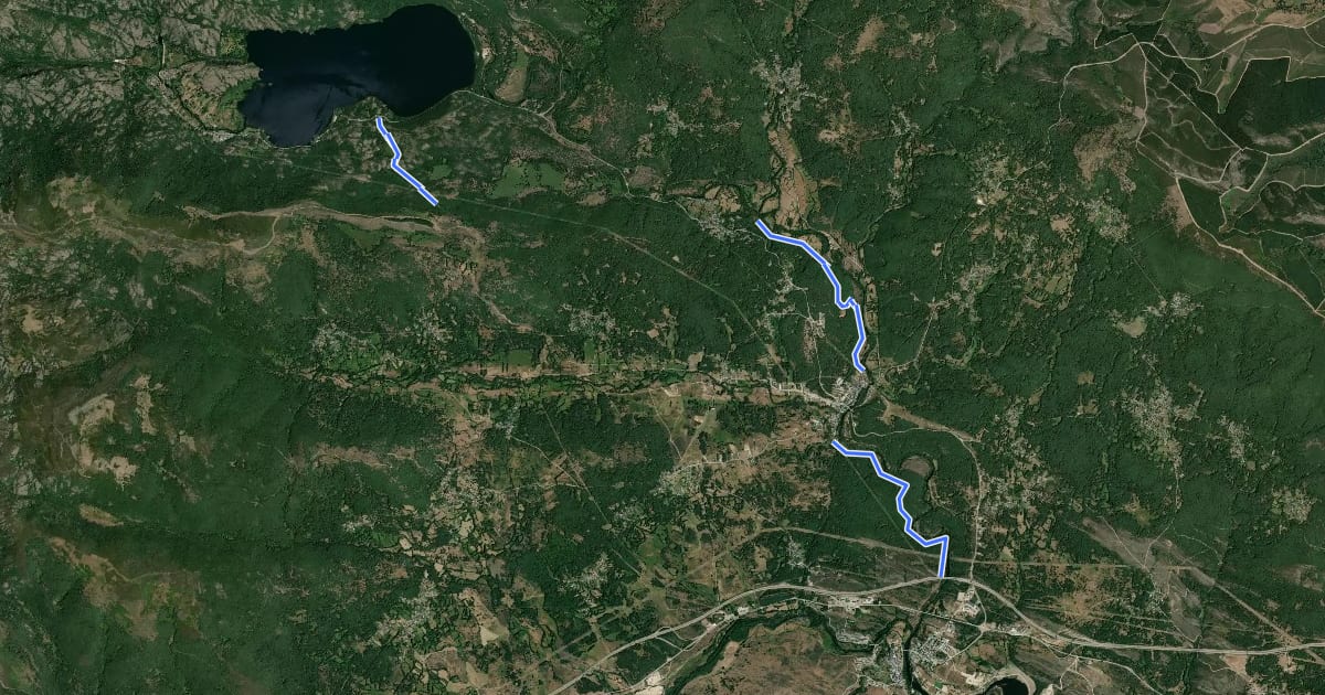 Маршрут Ruta MTB Puebla-Lago de Sanabria на спутниковом снимке