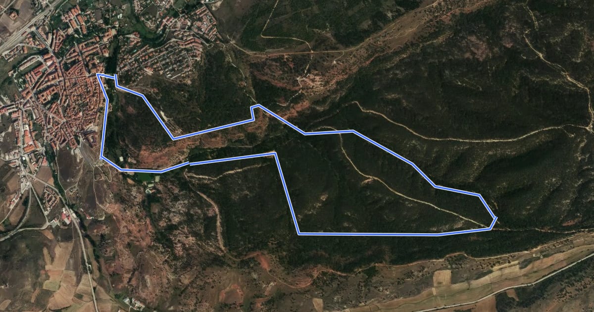 Маршрут Ruta Peña de los Ángeles на спутниковом снимке