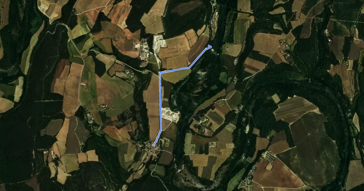 Маршрут Ruta per les ribes del Fluvià - Riba esquerra на спутниковом снимке