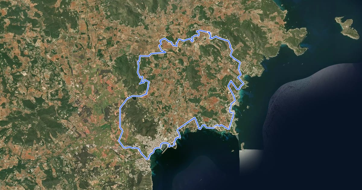 Маршрут Ruta Platges на спутниковом снимке