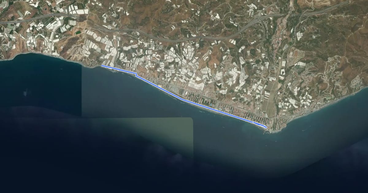Маршрут Ruta Roja на спутниковом снимке