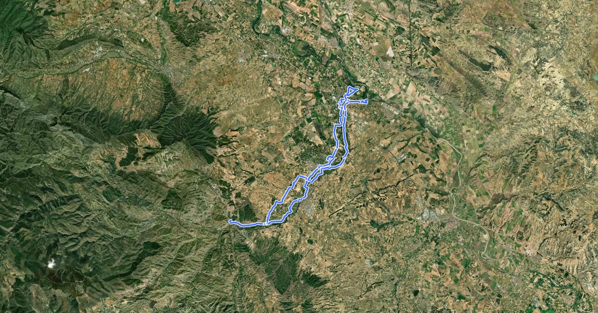 Маршрут Ruta Saludable y Cultural del Alhama на спутниковом снимке