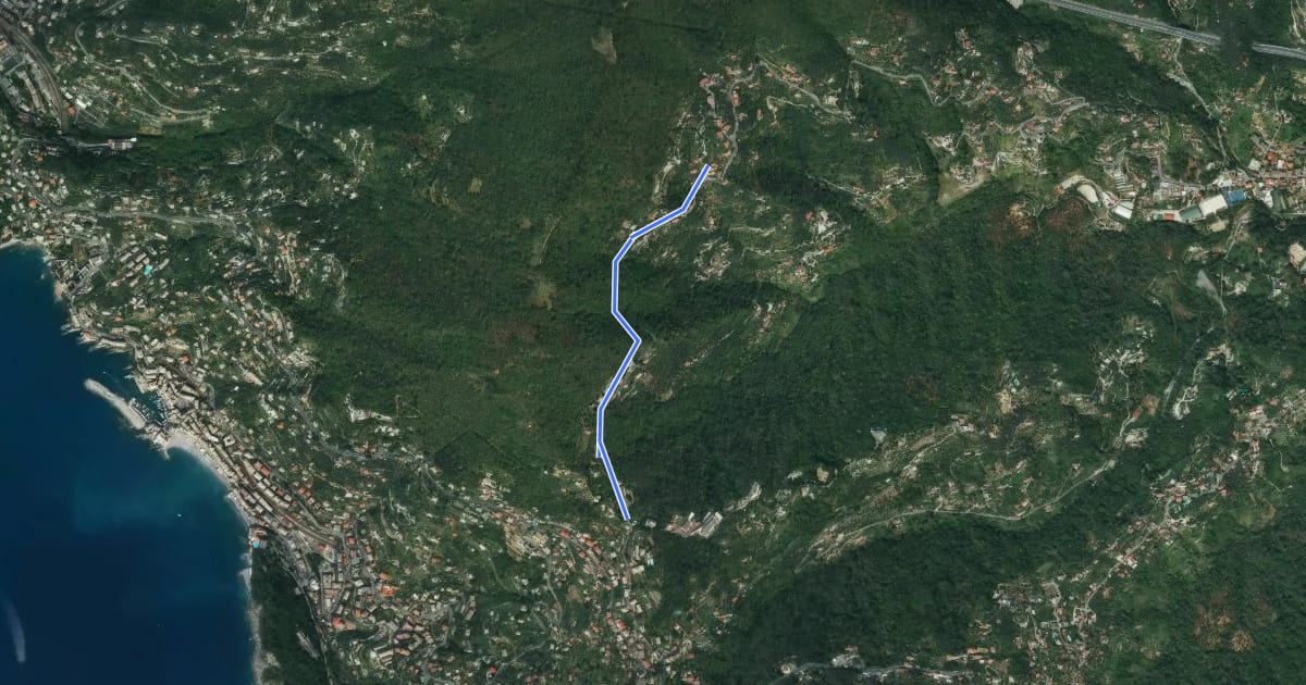 Маршрут Ruta - San Martino di Noceto на спутниковом снимке