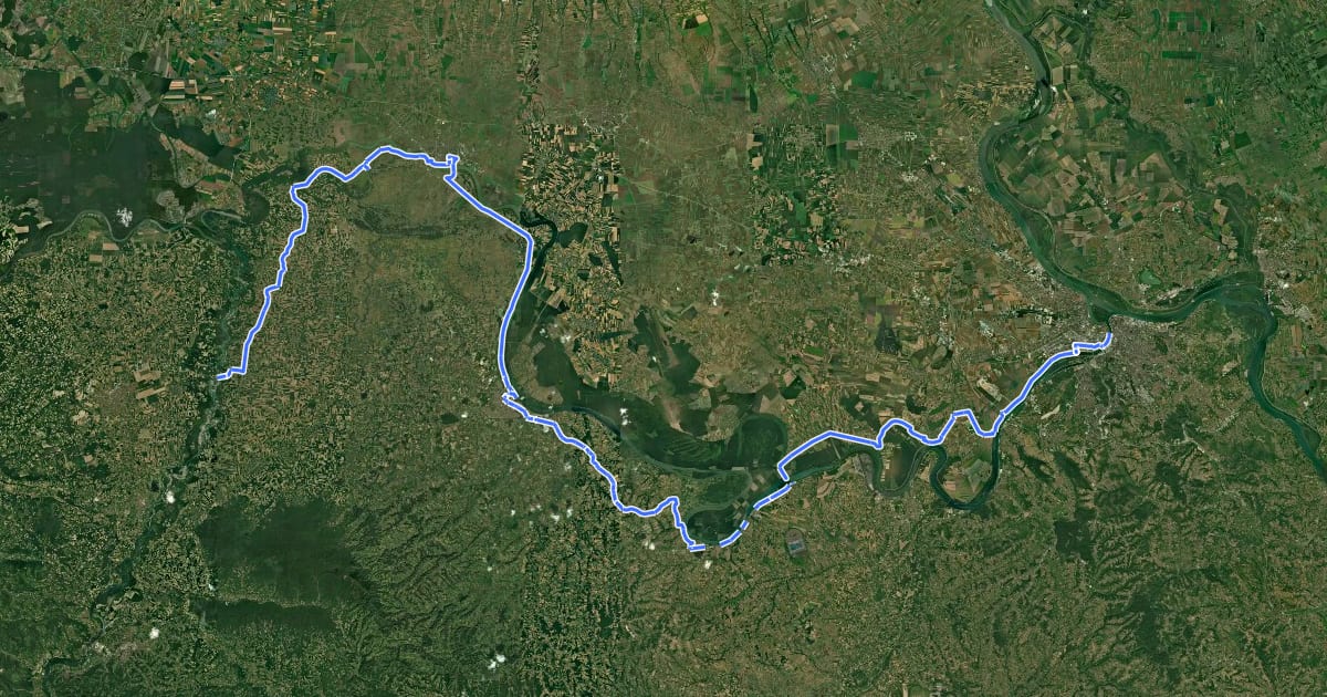 Маршрут Ruta Sava (Srbija) на спутниковом снимке