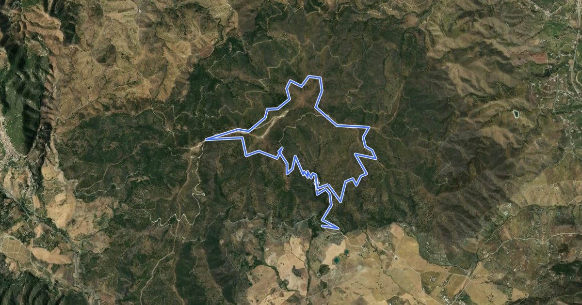 Маршрут Ruta Sierra de Aguas на спутниковом снимке