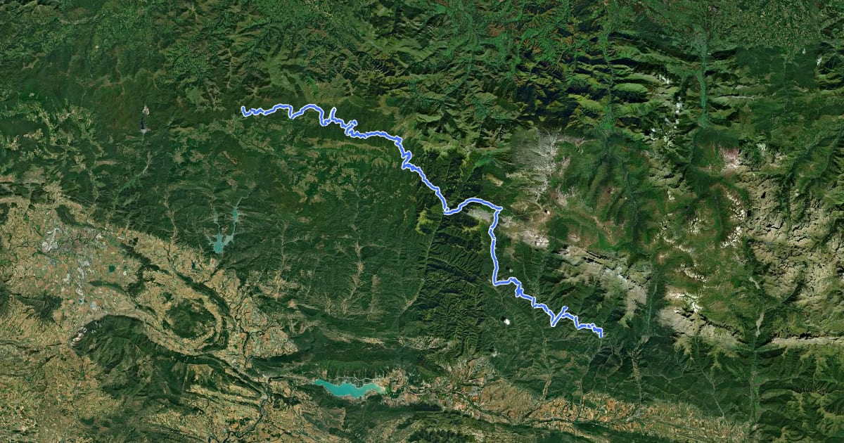 Маршрут Ruta Transpirenaica en BTT (Aisa - Roncesvalles) на спутниковом снимке