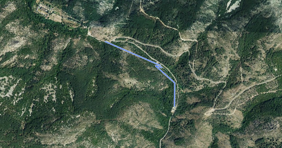 Маршрут Ruta Valle de las Batuecas на спутниковом снимке