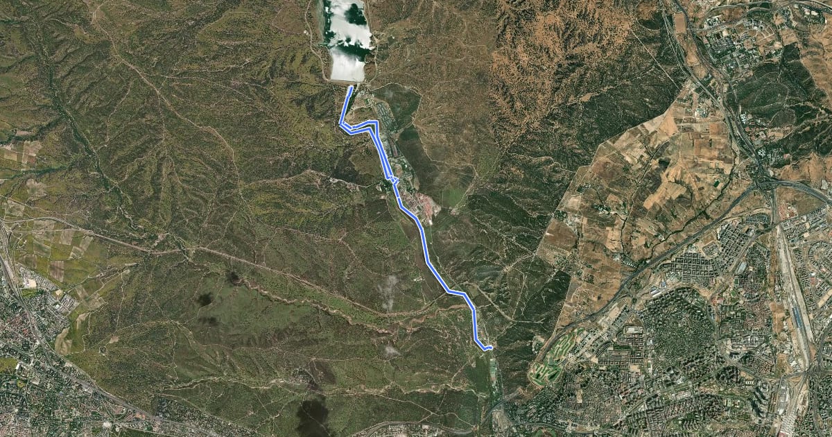 Маршрут Ruta Verde 07 El Pardo на спутниковом снимке