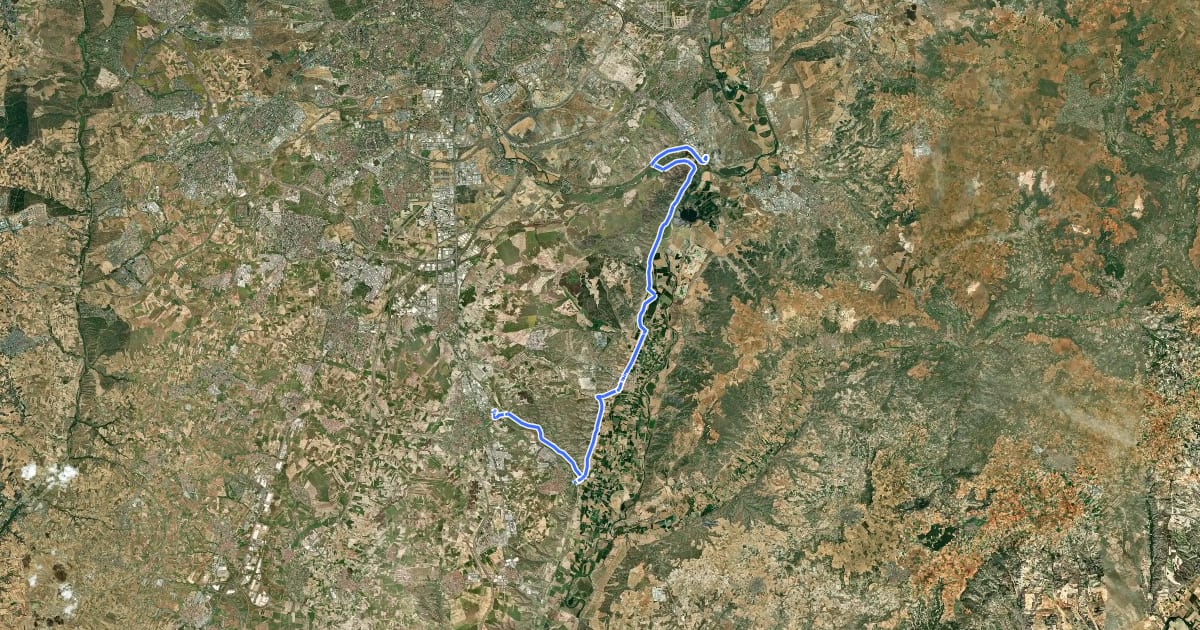 Маршрут Ruta Verde 2.2 Canal del Jarama на спутниковом снимке