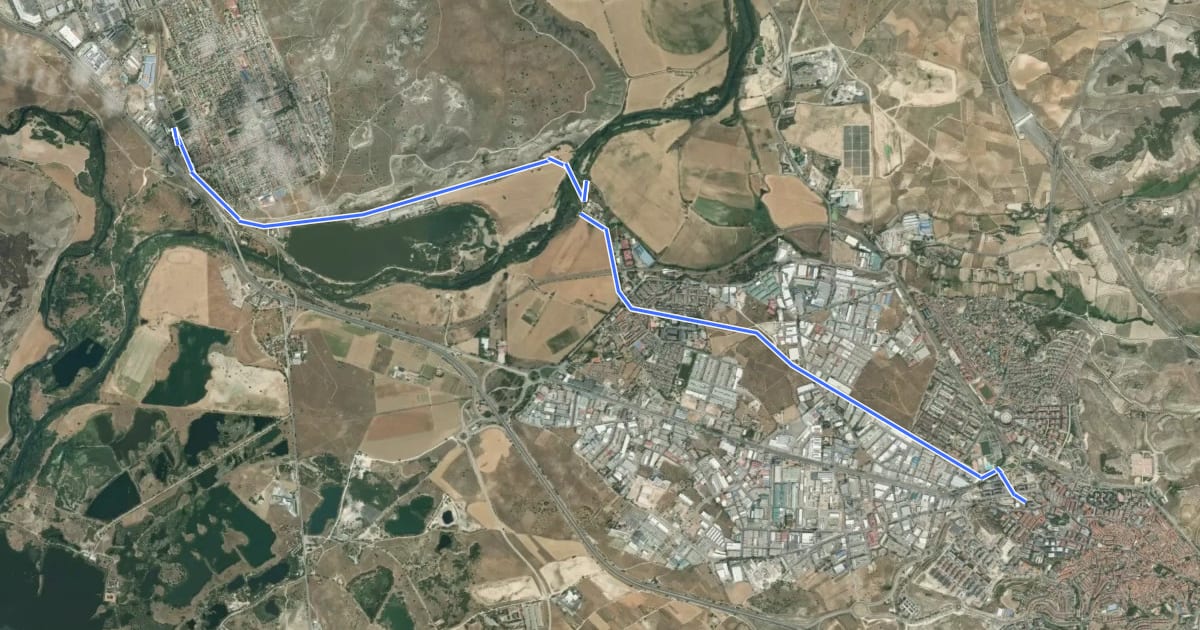 Маршрут Ruta Verde 3.2 Rivas Vaciamadrid - Arganda на спутниковом снимке