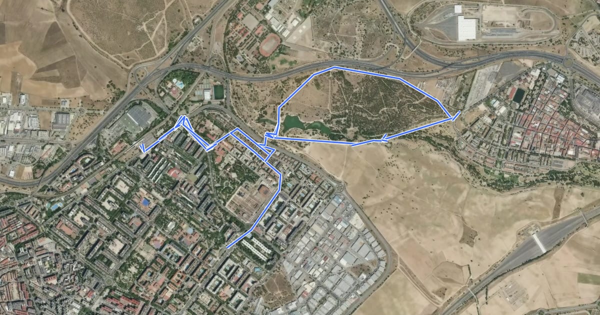 Маршрут Ruta Verde 4.2 Las Presillas на спутниковом снимке