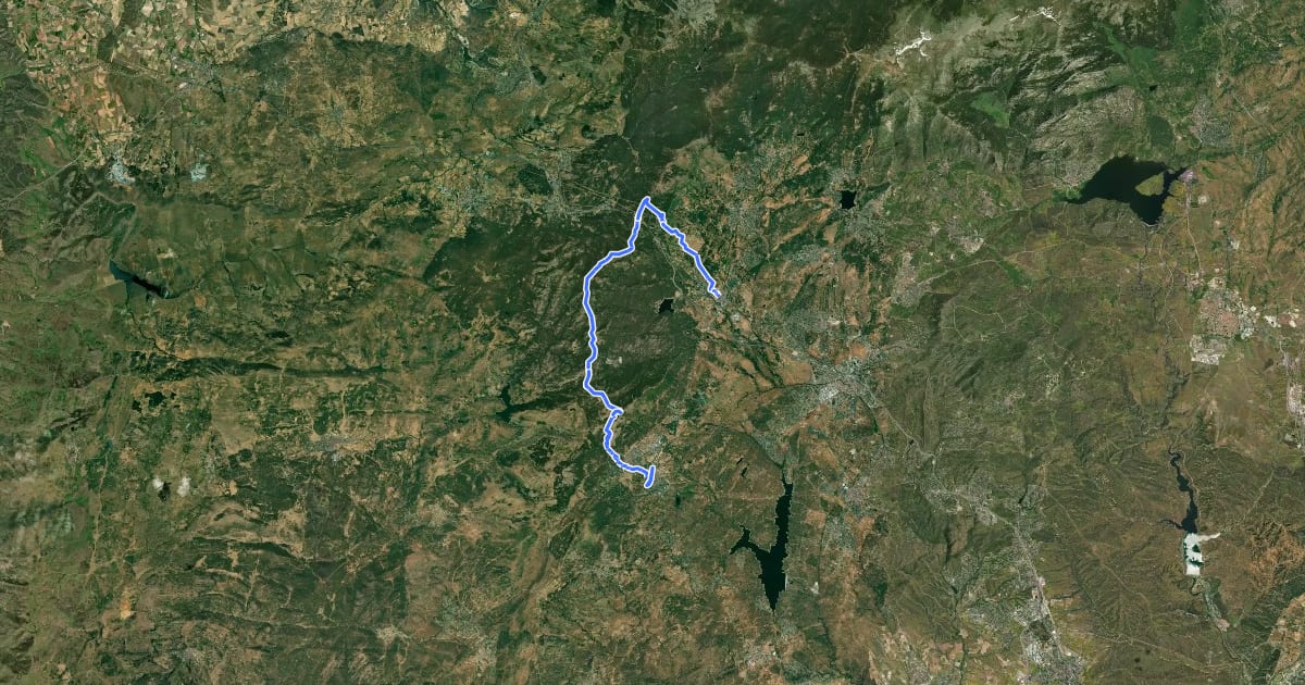 Маршрут Ruta Verde Guadarrama - El Escorial на спутниковом снимке