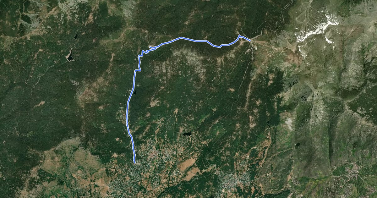 Маршрут Ruta Verde Puerto de Navacerrada - Cercedilla на спутниковом снимке