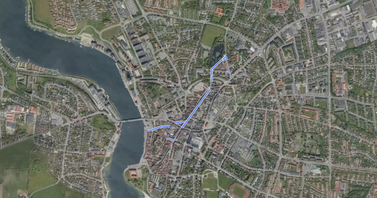 Маршрут Rute for Sønderborg Natløb - gårute на спутниковом снимке