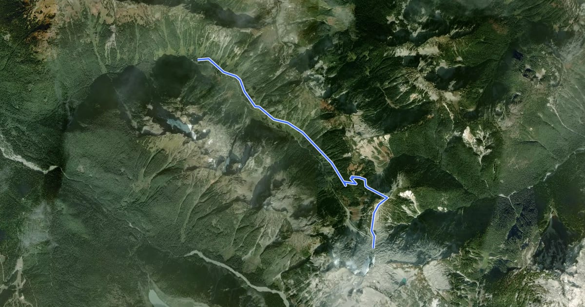 Маршрут Ruth Arm Trail на спутниковом снимке
