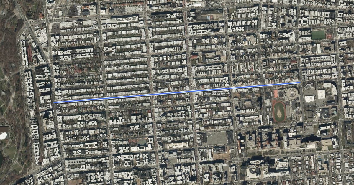 Маршрут Rutland Road на спутниковом снимке