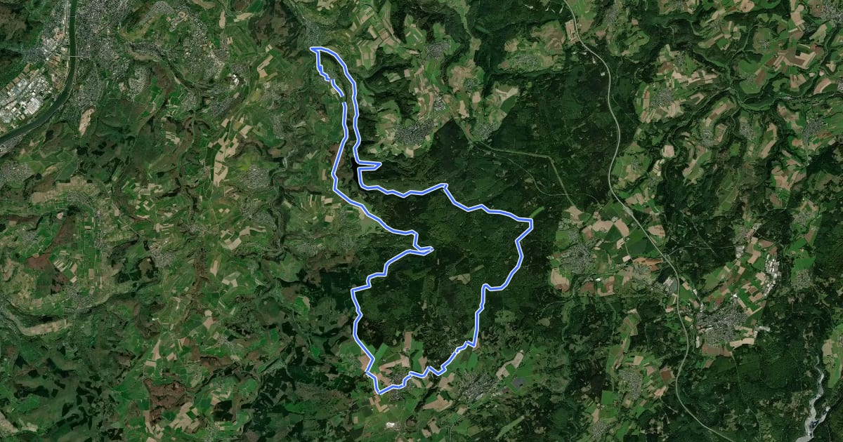 Маршрут Ruwer Rad-Aktiv-Route на спутниковом снимке
