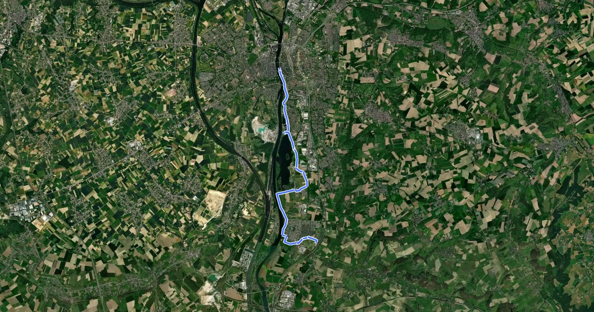 Маршрут RvN Krijtlandpad - 01 - Maastricht-Mariadorp на спутниковом снимке