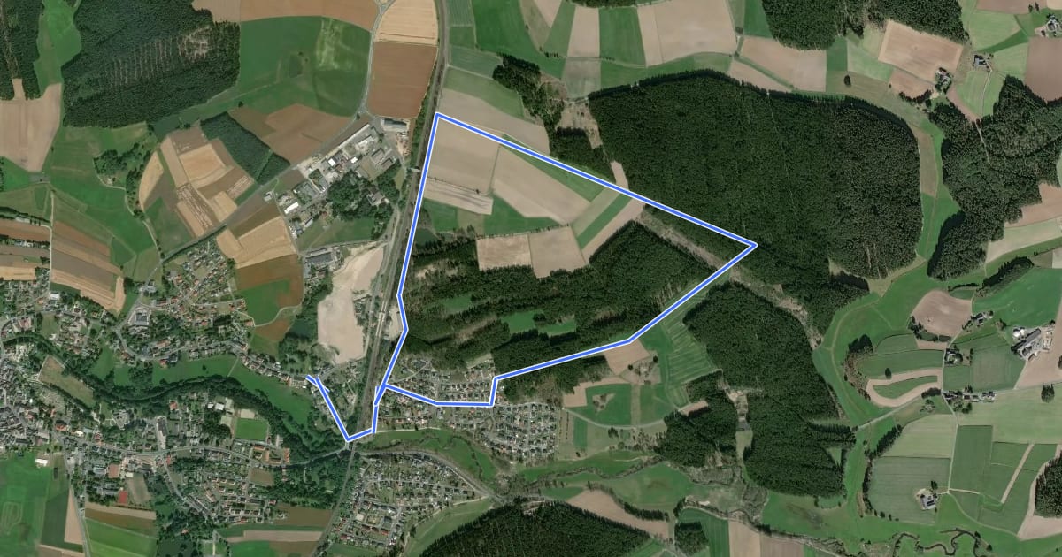 Маршрут RW 1 (Marktleuthen) на спутниковом снимке