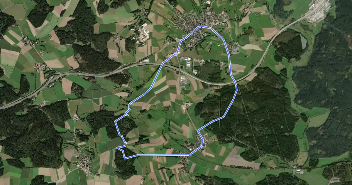 Маршрут RW: Waidhaus – Ulrichsberg – Waidhaus на спутниковом снимке