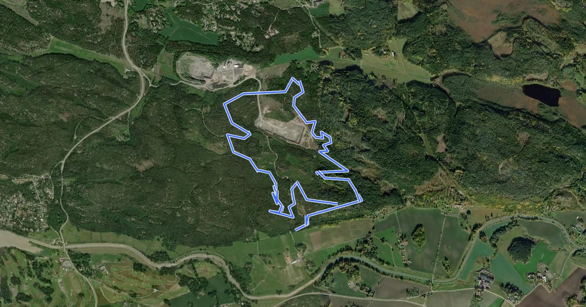 Маршрут Rymmargrisens bök och stök, 9 km на спутниковом снимке