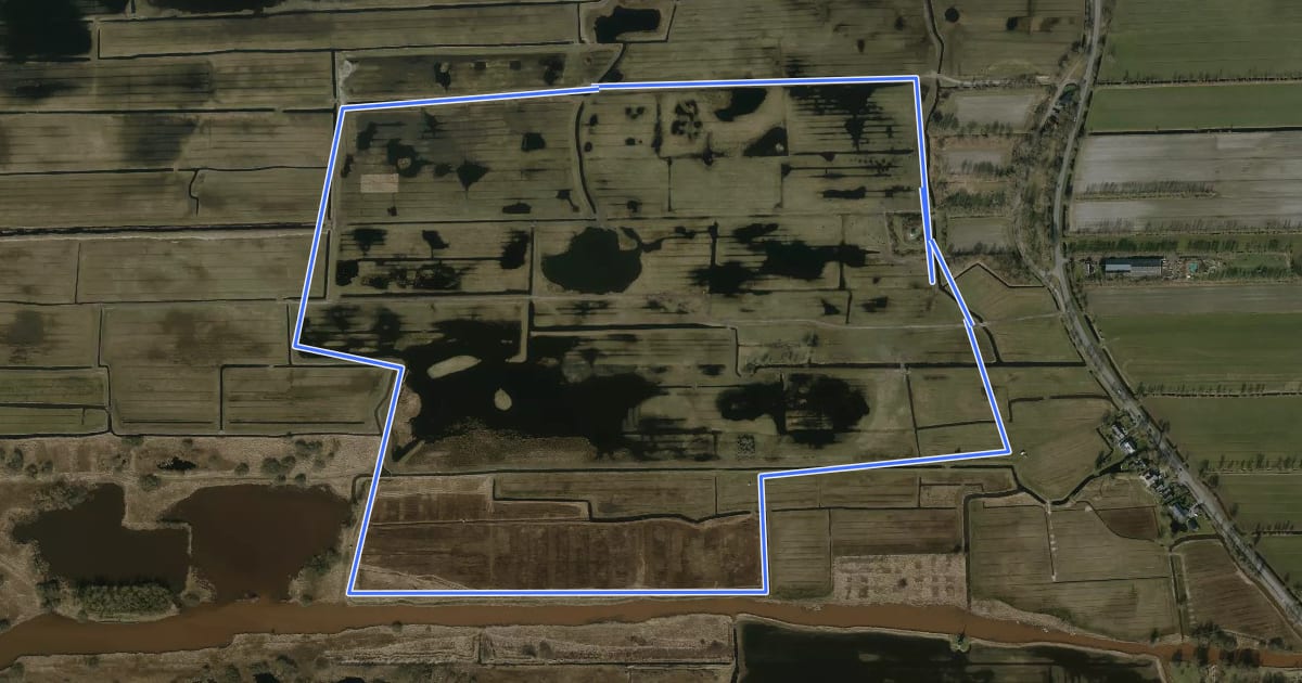 Маршрут Rypstjerksterpolder Blauw на спутниковом снимке