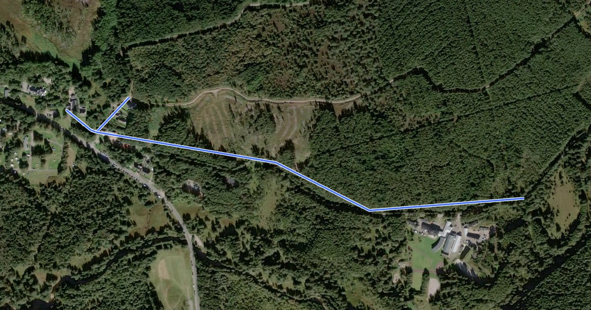 Маршрут Ryvoan Trail на спутниковом снимке