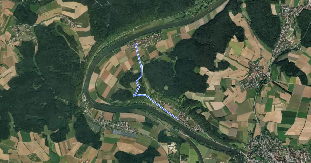 Маршрут S 14 Matting - Oberndorf (Rotes Rechteck) на спутниковом снимке