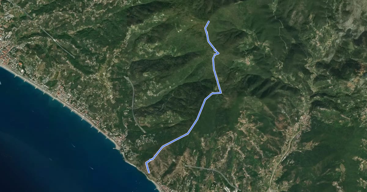 Маршрут S. Anna - Monte Capenardo на спутниковом снимке