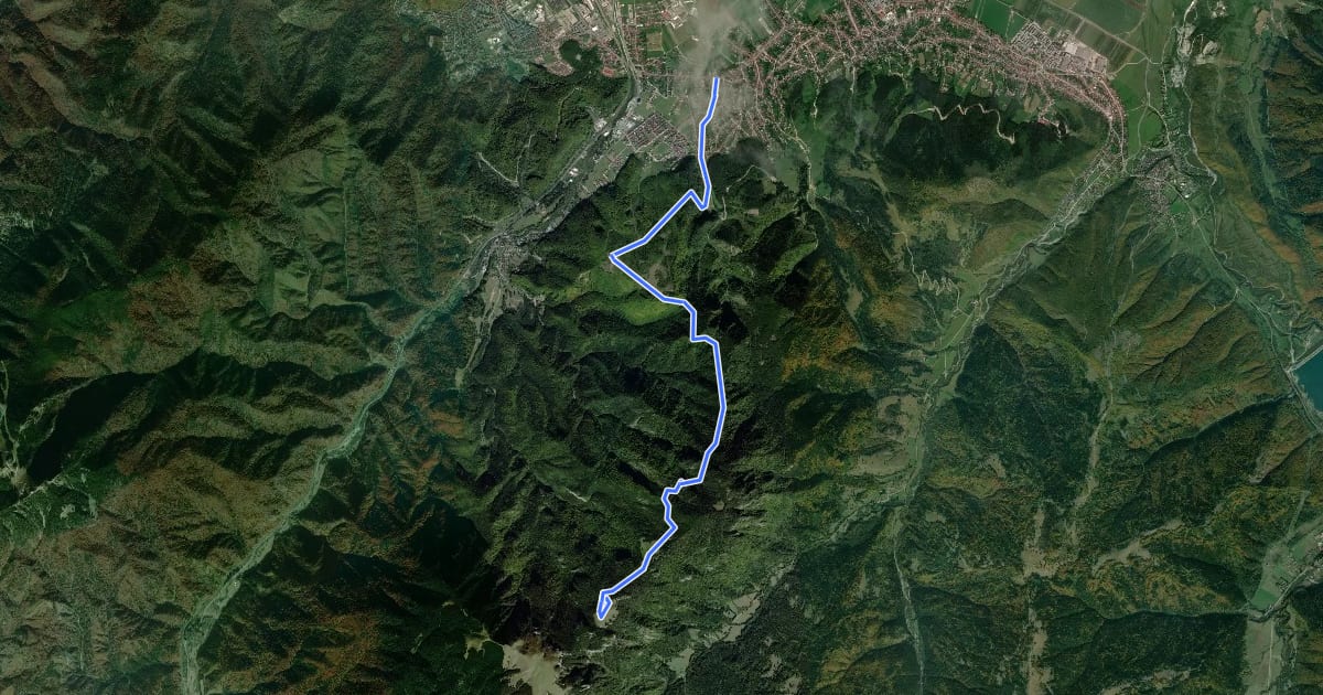Маршрут Săcele - Peștera de Gheață - Cabana Piatra Mare на спутниковом снимке