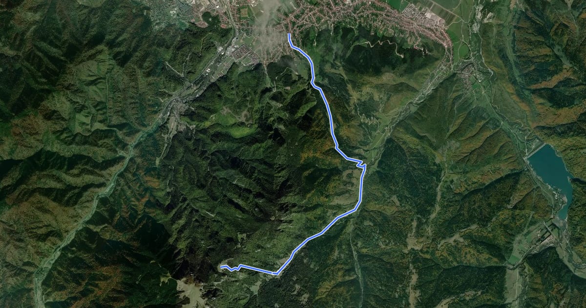 Маршрут Săcele - Valea Gârcin - Cabana Piatra Mare на спутниковом снимке