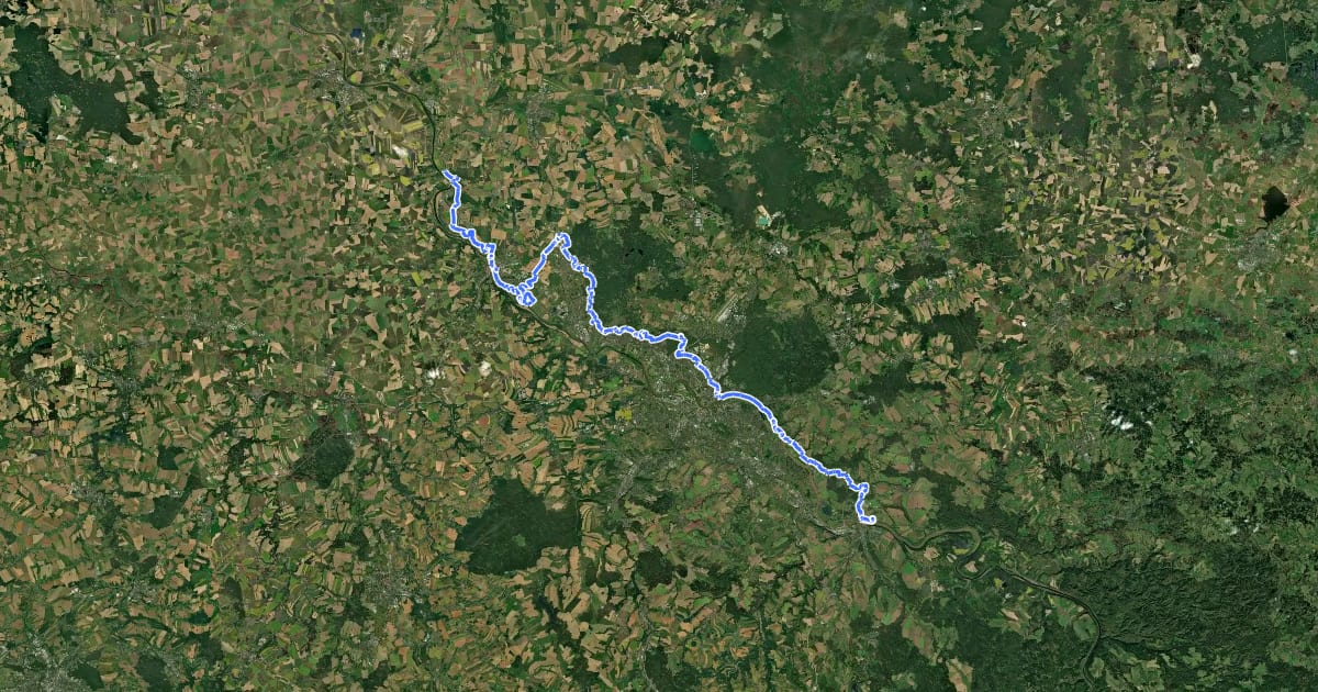 Маршрут Sächsischer Weinwanderweg на спутниковом снимке