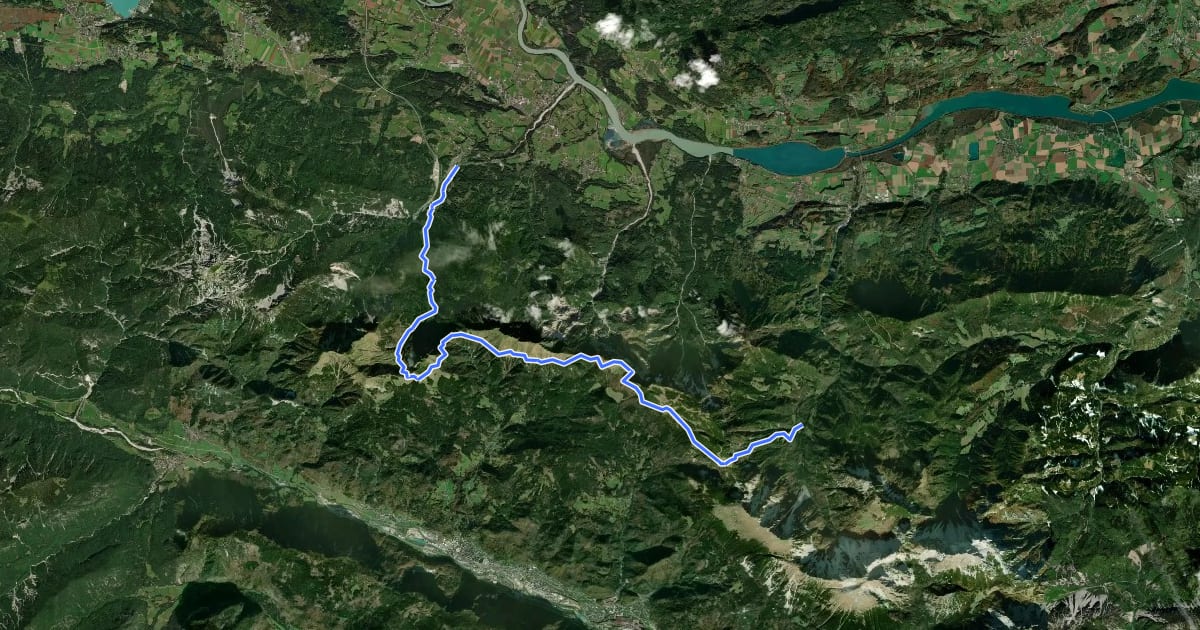 Маршрут Südalpenweg 03A на спутниковом снимке