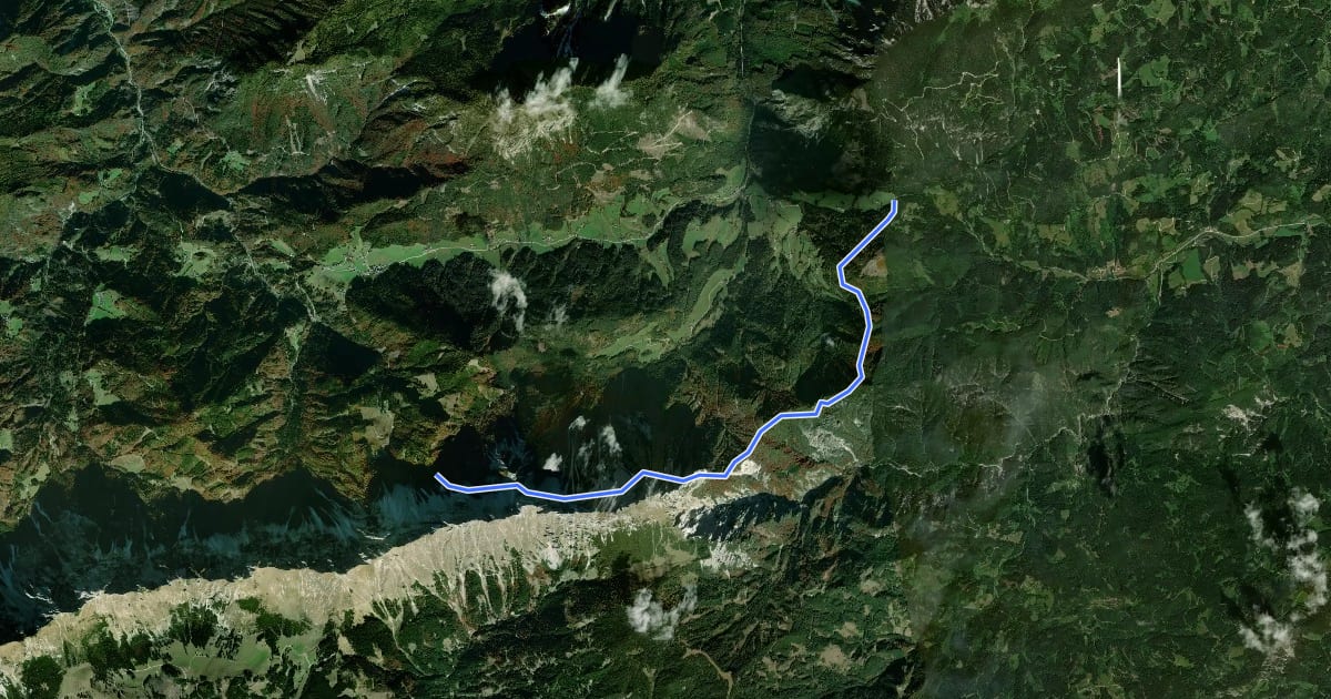 Маршрут Südalpenweg 603A на спутниковом снимке
