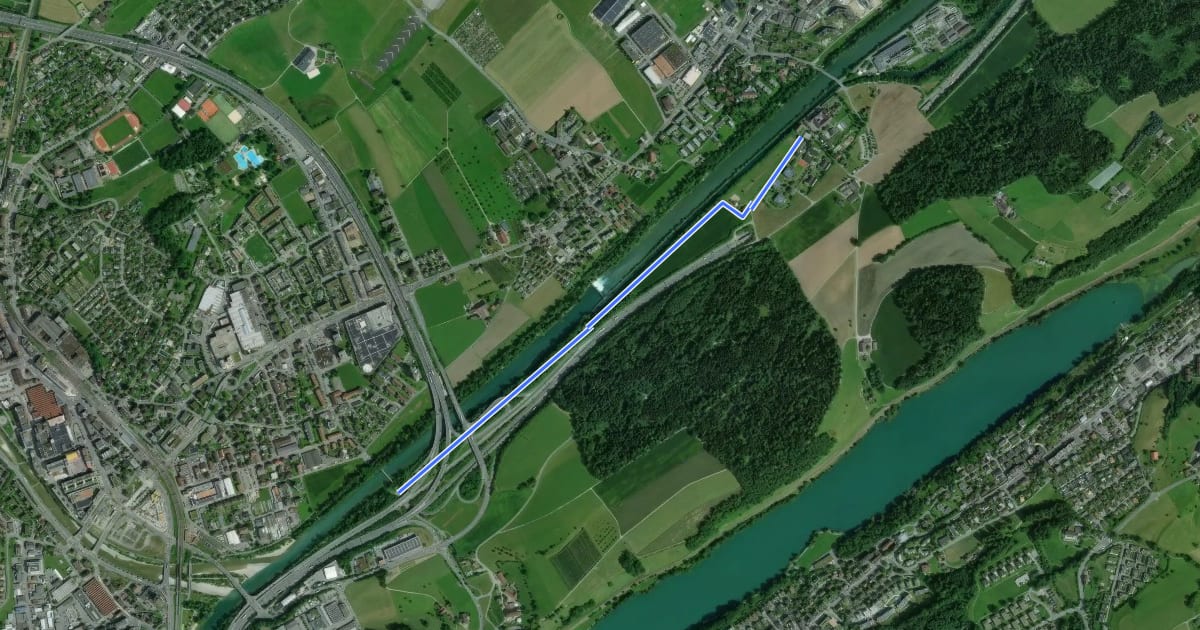 Маршрут Sädelbrücke - Rathausen Brücke на спутниковом снимке