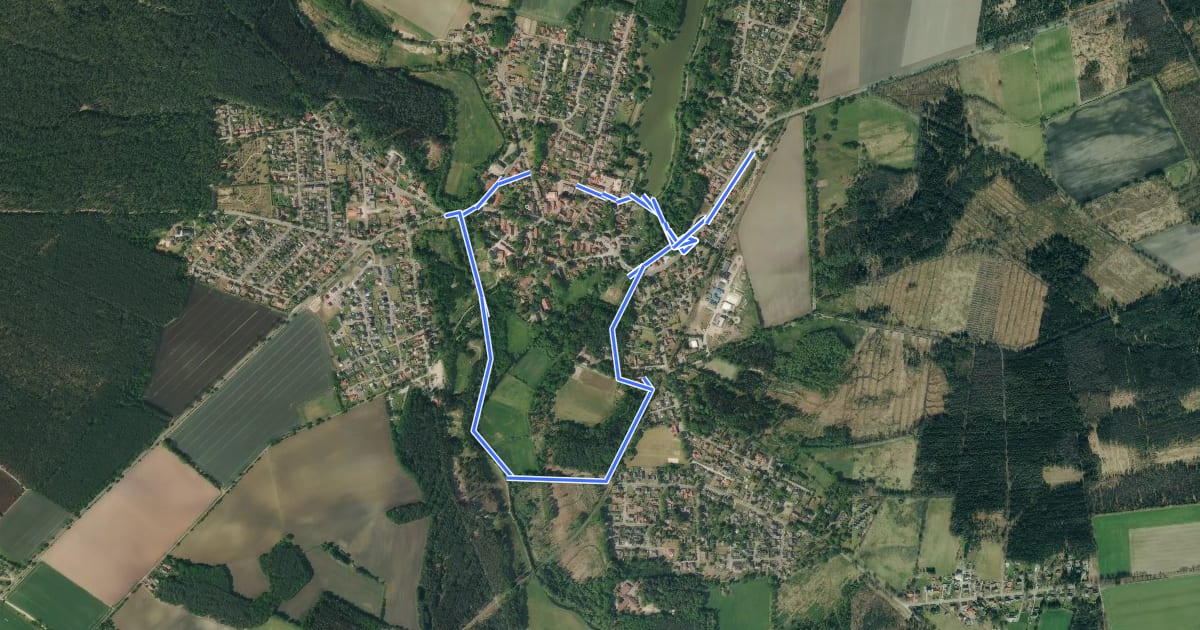 Маршрут Südheide 'Fluss-Wald-Erlebnispfad' W3k (kurze Tour) на спутниковом снимке