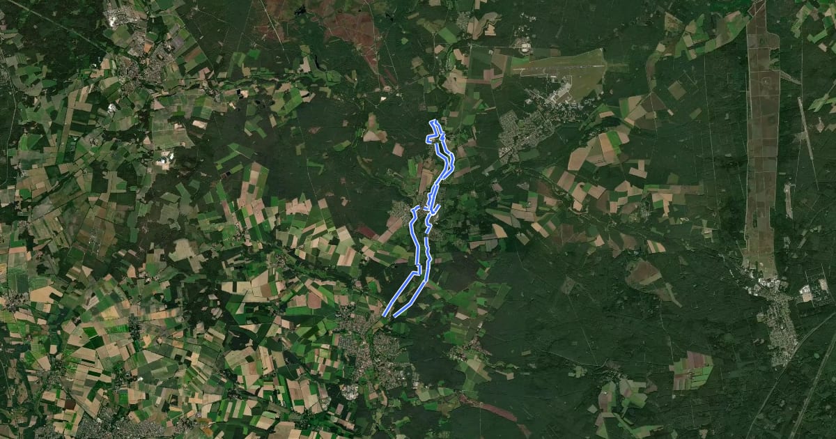 Маршрут Südheide 'Fluss-Wald-Erlebnispfad' W3l (lange Tour) на спутниковом снимке
