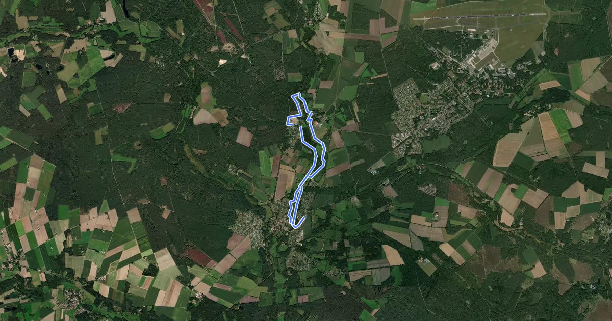 Маршрут Südheide 'Fluss-Wald-Erlebnispfad' W3m (mittlere Tour) на спутниковом снимке