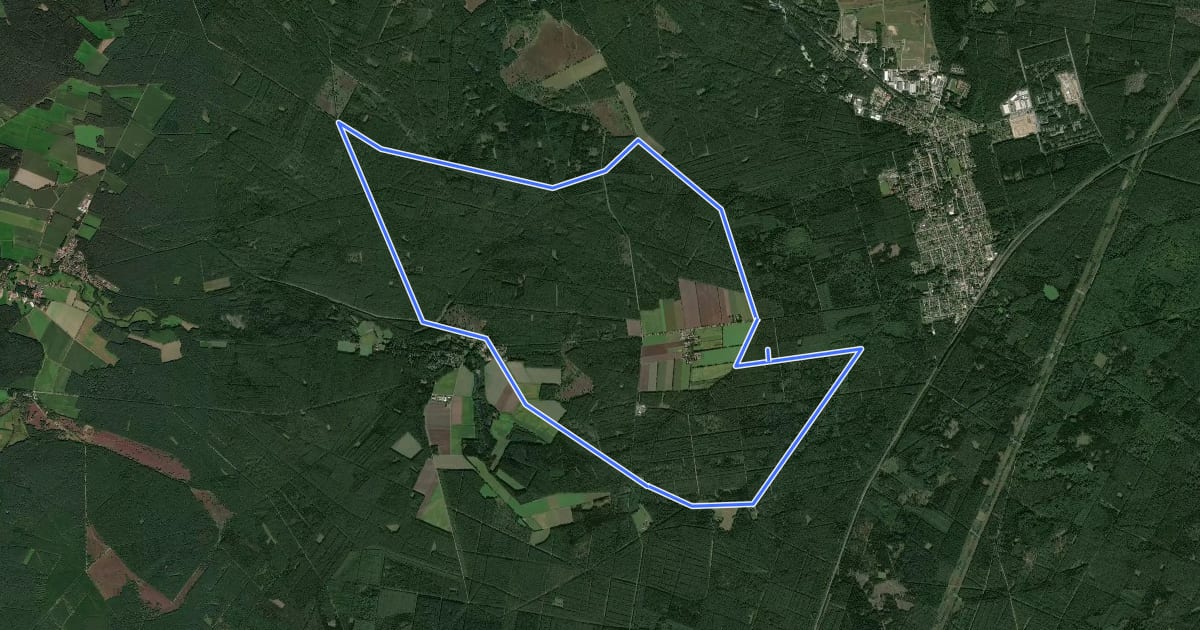 Маршрут Südheide 'Gauß'scher Vermessungspunkt im Bergland der Südheide' W7l (lange Tour) на спутниковом снимке