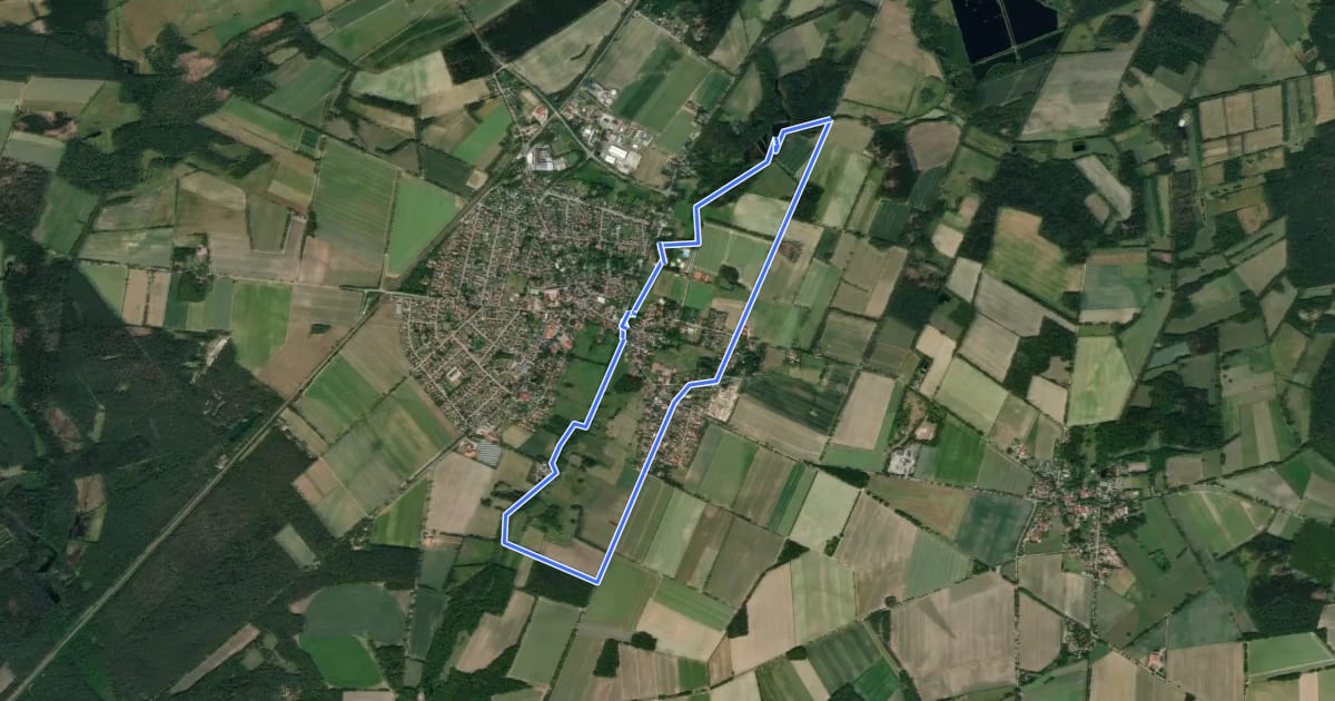 Маршрут Südheide 'Im Land der Esche' W19m (mittlere Tour) на спутниковом снимке