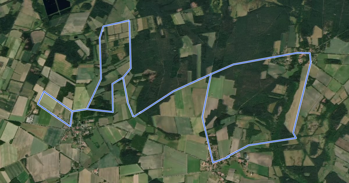 Маршрут Südheide 'Magische Orte längs des Weges' W20l (lange Tour) на спутниковом снимке