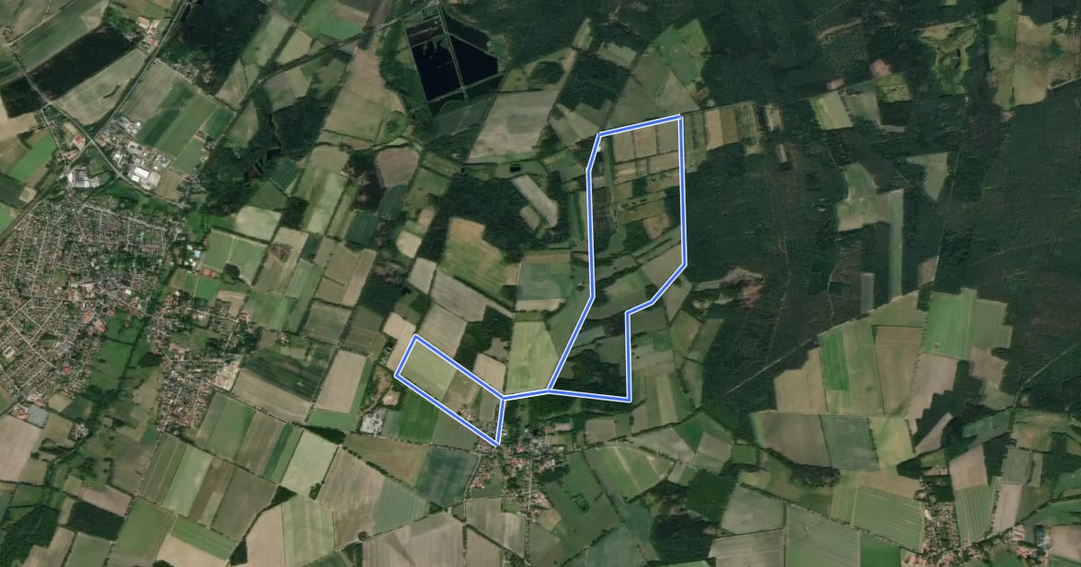 Маршрут Südheide 'Magische Orte längs des Weges' W20m (mittere Tour) на спутниковом снимке